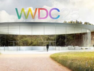 Auditório Apple Park decorado para o evento WWDC 2025 da Apple