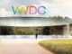 Auditório Apple Park decorado para o evento WWDC 2025 da Apple